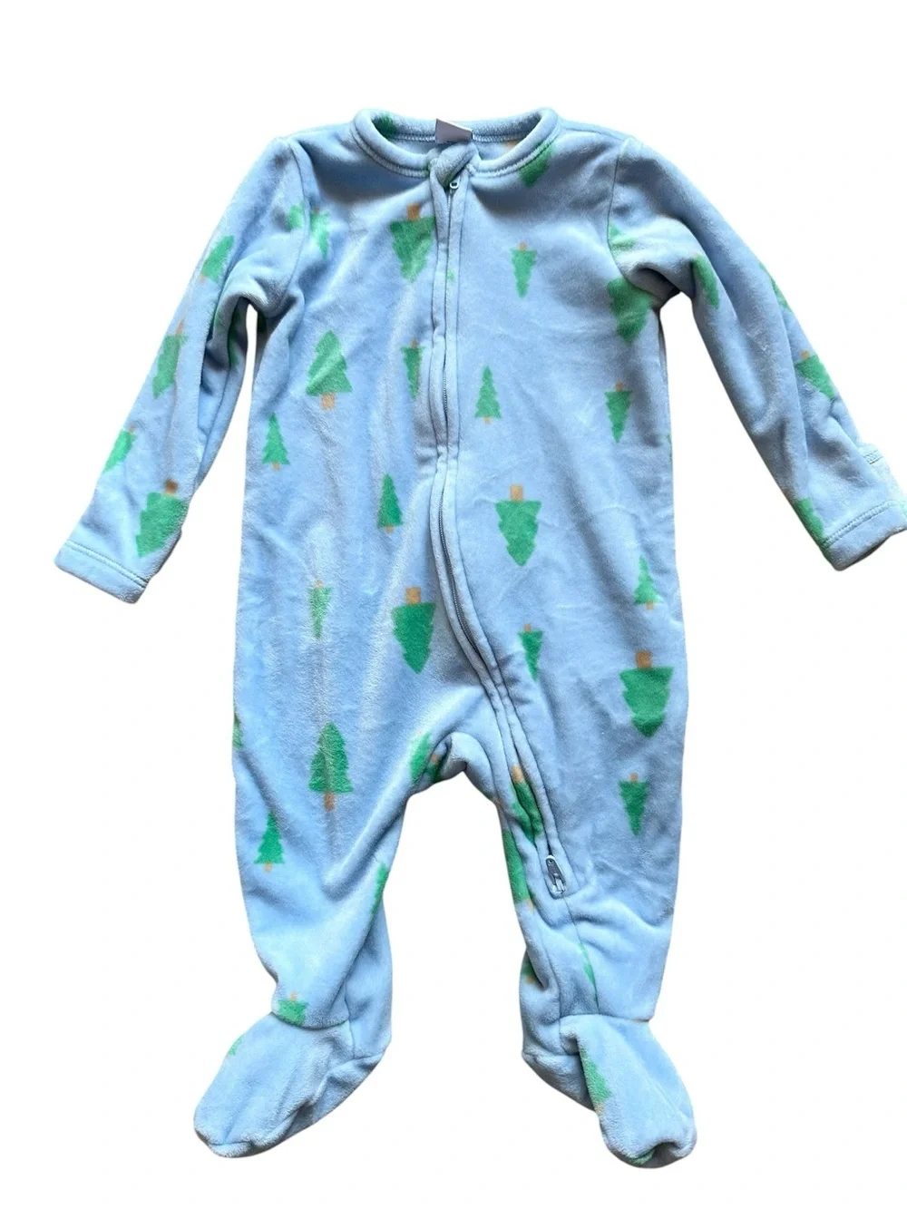 Old Navy lot of 3 fleece/velvet 2-way zip sleep & play footed pajamas 3-6 months